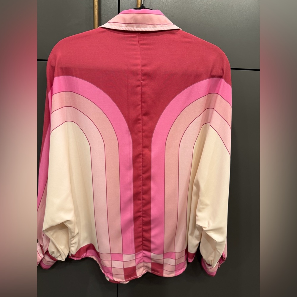 Ciebon Oversized Retro Stripe Button Down Blouse – XS - Picture 3 of 4